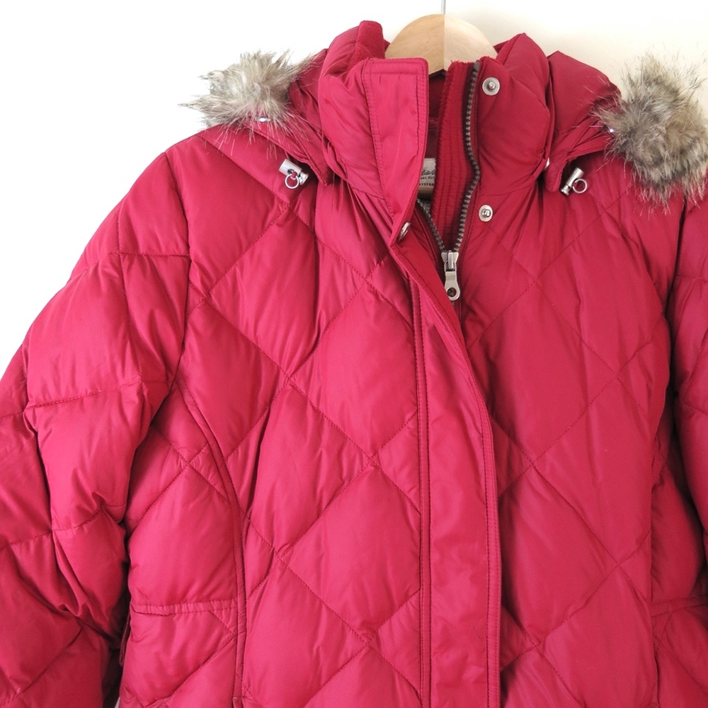 Eddie Bauer Red Goose Down Hooded Puffer Parker (700 Fill Power) - Picture 2 of 8